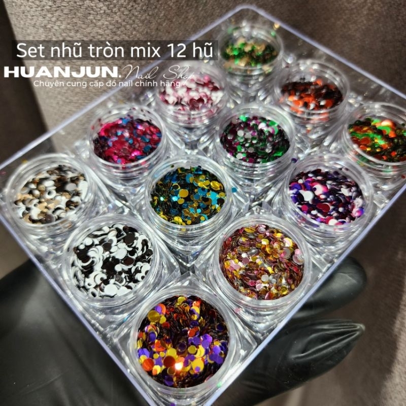 Set nhũ tròn ẩn móng tay loại đẹp