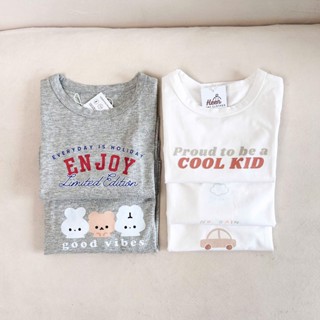 Áo thun dài tay thu đông cho bé trai bé gái chất liệu cotton co giãn mềm mịn từ 9-21kg HEENSTORE