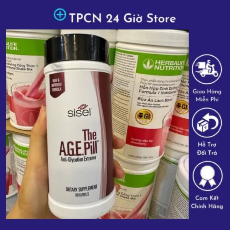 Viên Uống Sisel The Age Pill Trẻ Hóa Với Công Nghệ DNA Phục Hồi Tế Bào Gốc Mỹ 180 Viên