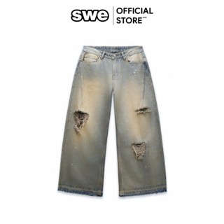 Quần Jeans Rách Unisex Nam/Nữ Local Brand DUNE DESTROYED JEANS - Xanh