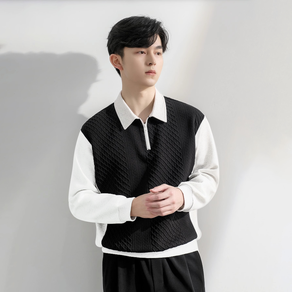 Áo sweater ZIP nam dài tay SOFTBOYYY thương hiệu  ALPHA MAN cổ polo kéo khóa phong cách Hàn Quốc mùa thu đông vải cotton | BigBuy360 - bigbuy360.vn