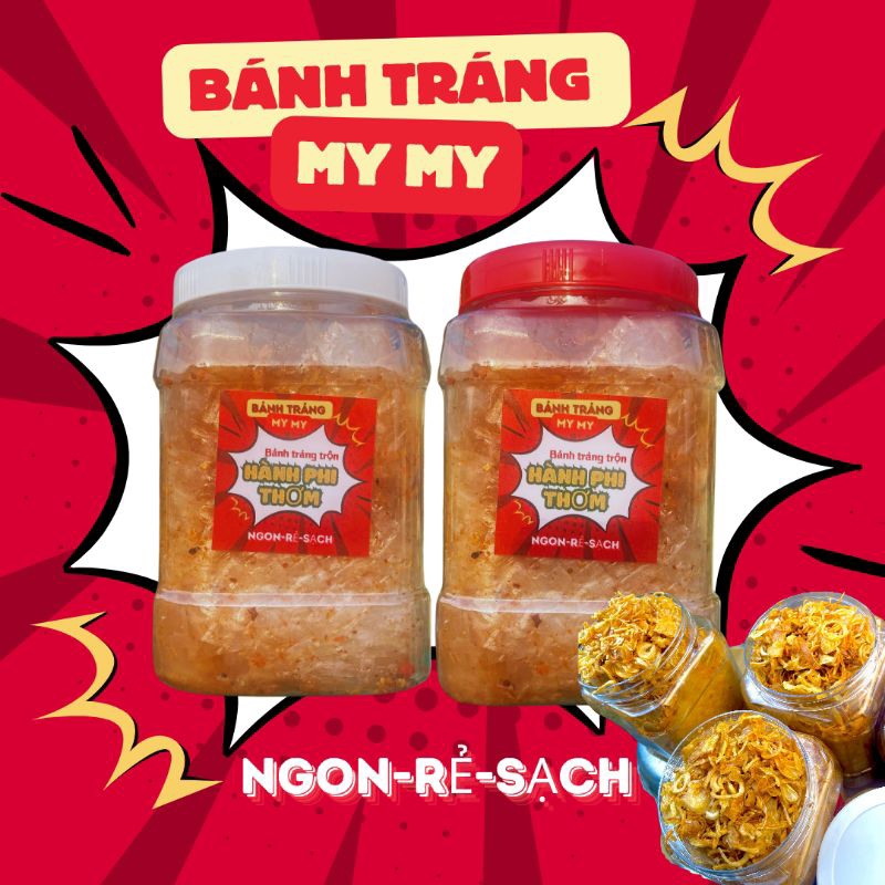 Bánh Tráng Trộn Hành Phi Thơm Hũ 300g-Bánh Tráng My My