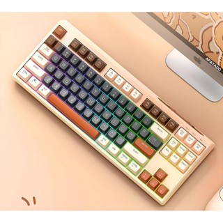 Bàn Phím Không Dây Bluetooth PIN Sạc TEKKIN M87 LED giả cơ Dùng Cho Máy Tính Laptop Điện Thoại