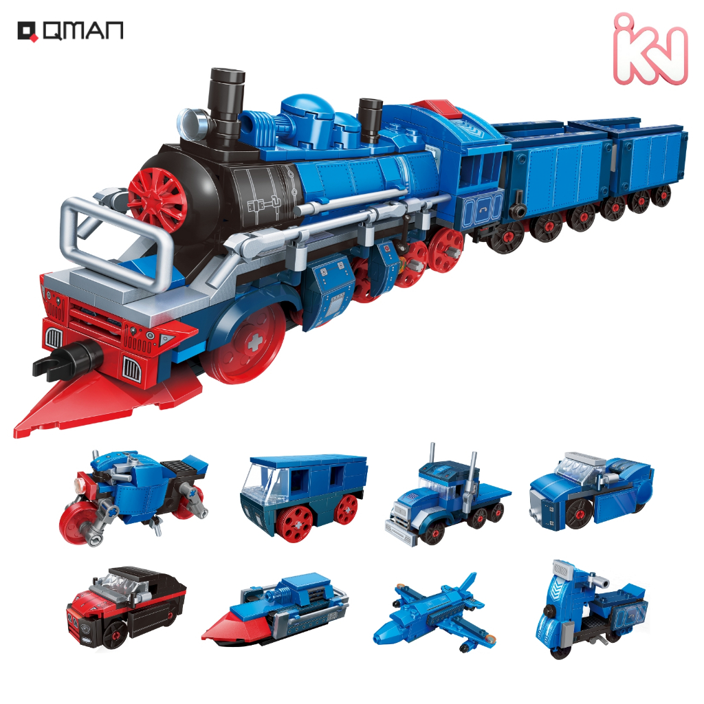Đồ chơi xếp hình, lắp ráp Qman 42206 - Tàu hỏa (517 mảnh ghép)