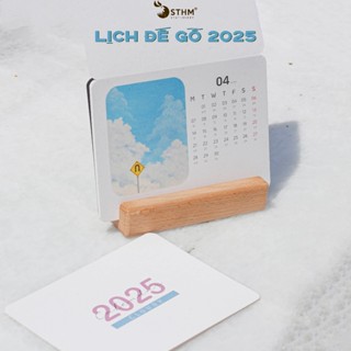 Lịch bàn đế gỗ 2025 - Tranh vẽ độc quyền - Giấy mỹ thuật 220gsm - Có lịch âm dương - STHM stationery