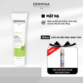 Mặt nạ đất sét kiểm soát dầu Dermina Normalina Purifying se khít lỗ chân lông hiệu quả tuýp 100ml