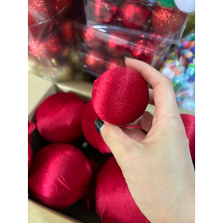 SET 5 QUẢ CHÂU NHUNG ĐỦ KÍCH THƯỚC - TRANG TRÍ CÂY THÔNG NOEL