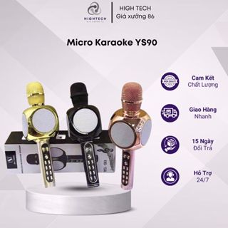 Micro karaoke bluetooth YS90 micro không dây YS90 mic hát karaoke đa năng kiêm loa âm thanh hay