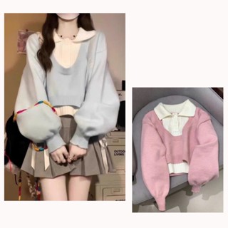  Áo len thu đông set 2 món thiết kế cổ sơ mi phối tay bồng hottrend HMBOUTI  HÀNG ĐẸP LOẠI 1  SP242 