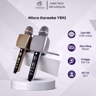 Micro karaoke bluetooth YS92 micro không dây có loa mic hát karaoke YS92 dòng cao cấp, ECHO vang hay