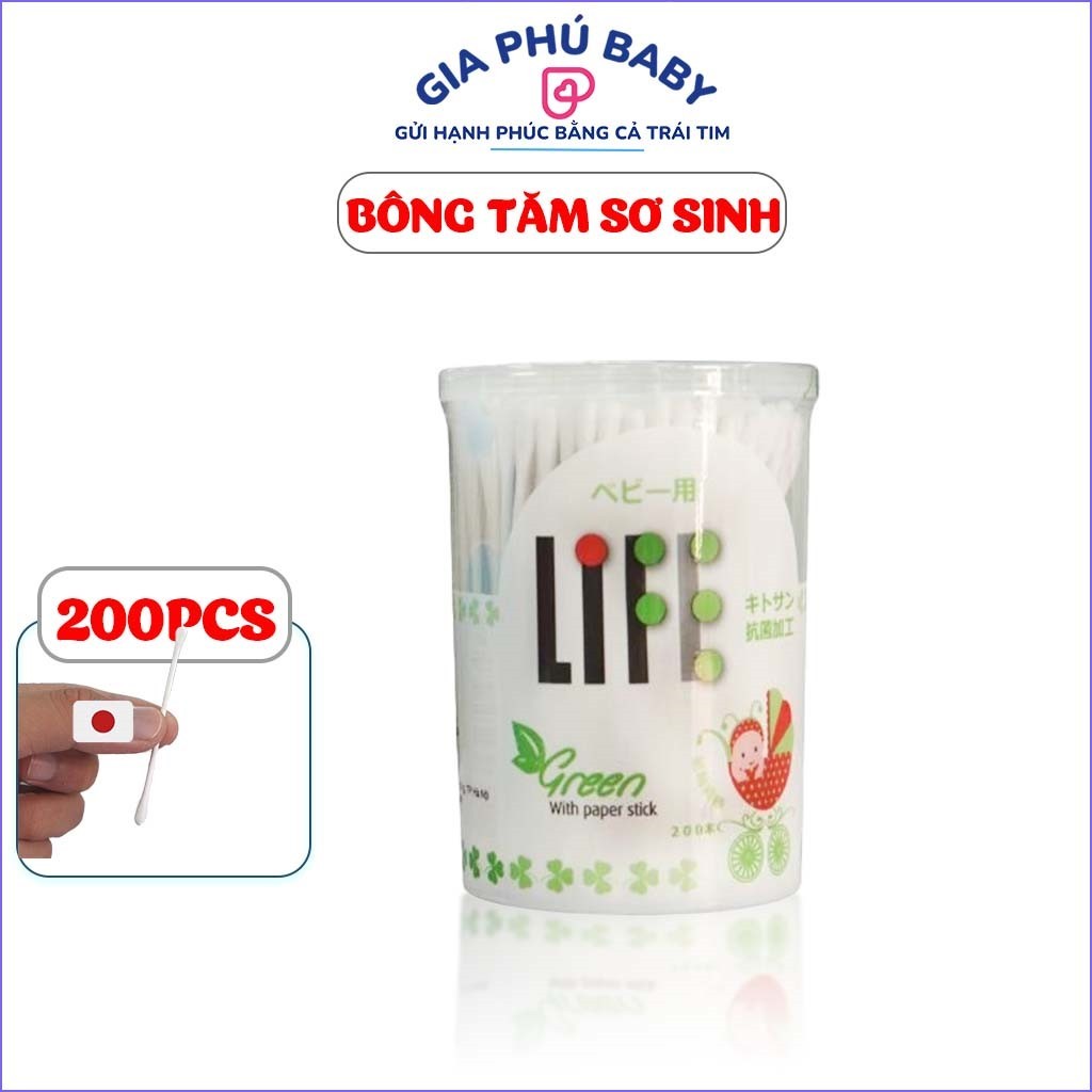 Bông Tăm Babylife Hộp 200 Cái ( Hộp Màu Trắng ) Cho Bé Sơ Sinh Hàng Chính Hãng ( Babylife Trắng )