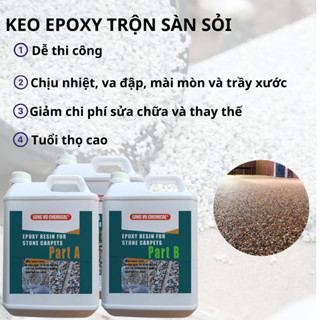  Nhựa Resin Trong Suốt Thi Công Sàn Sỏi Keo Epoxy Trộn Sỏi Nhanh Khô Chống Ngả Vàng - Bộ 15kg 