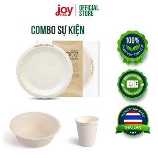 Combo sự kiện gồm 50 tô 50 đĩa 50 ly bã mía dùng 1 lần Gracz phù hợp tổ chức tiệc tùng, party, sinh nhật L001 P011 L051