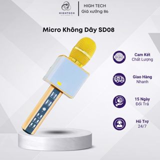 Micro karaoke bluetooth SD08 Cấm Tay - Giá Cực Rẻ-Hát Cực Đã-Kết Nối Với Các Thiết Bị Có Bluetooth