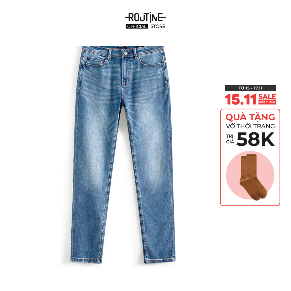 Quần Jean Nam Trơn Form Slim - Routine 10S24DPA008P