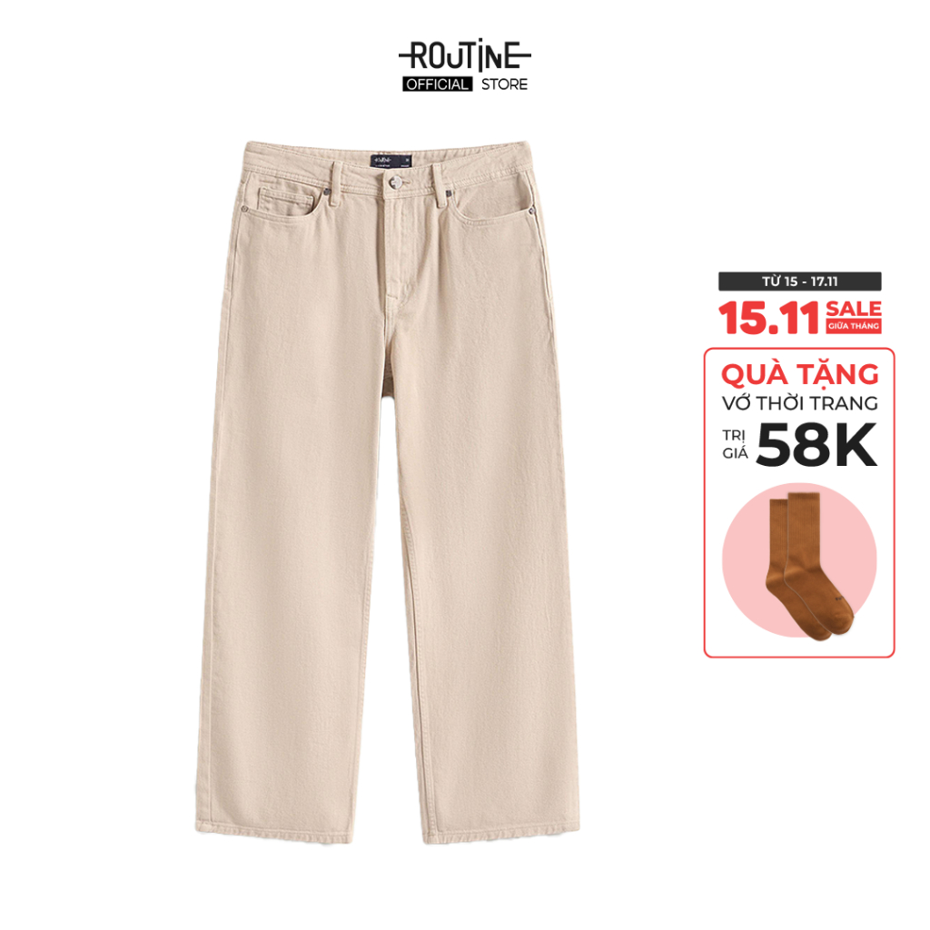 Quần Jean Nam Ống Đứng Trơn Form Straight - Routine 10S24DPA002