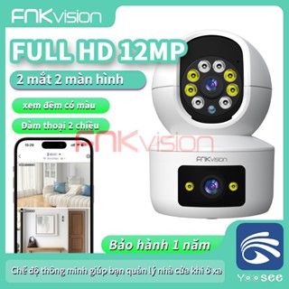 Camera Yoosee 2 MẮT XEM 2 MÀN HÌNH cùng lúc Fnkvision 12MPX xoay 360 độ,xem đêm có màu, hỗ trợ đàm thoại 2 chiều