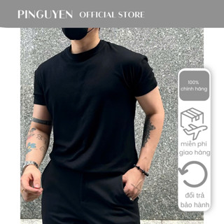 Áo Thun Trơn Nam Form Slimfit Trắng/Đen/Nâu, Áo Thun Nam PINGUYEN 104