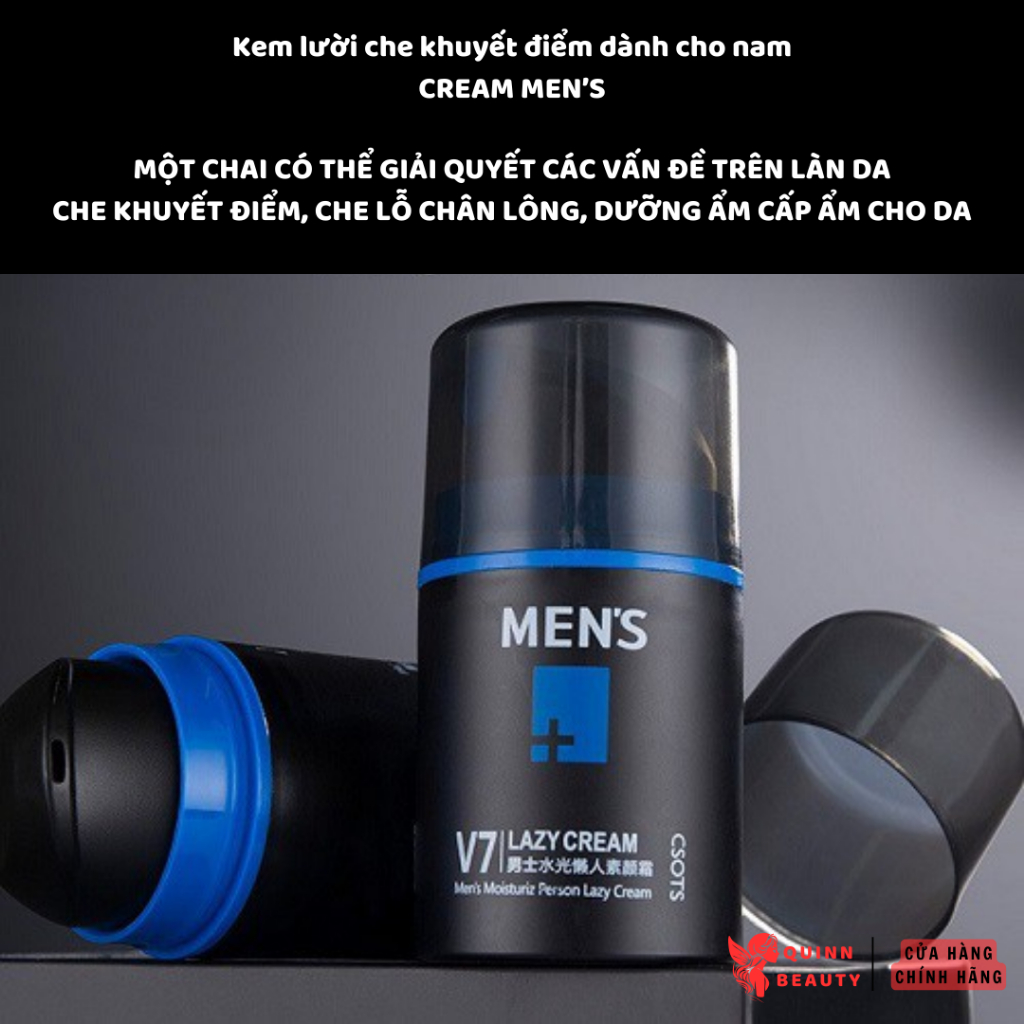 Kem lười che khuyết điểm cho nam giới Cream Men's - Kem che khuyết điểm giúp trắng sáng da mặt - Quinn Beauty