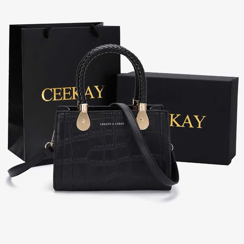 Túi xách nữ Ceekay chính hãng họa tiết da vân dập nổi size 20 cm ( Hàng sẵn)