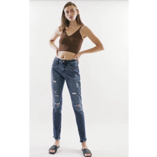 (Q972) Quần jeans kiểu rách màu xanh đậm - Thanh lý vnxk