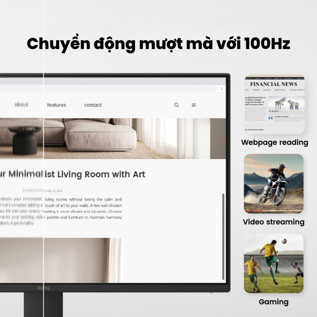 BenQ GW2491_Màn hình bảo vệ mắt 23.8 inch 1080p IPS 100Hz phù hợp làm việc và giải trí | BigBuy360 - bigbuy360.vn