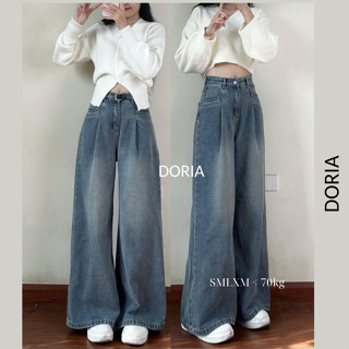 Quần jeans ông rộng DORIA Quần Bò Suông Dài Rộng Cao Cấp