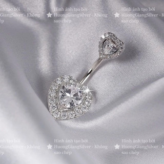 [✨Hàng mới về] Khuyên rốn trái tim Bạc s925 (92,5%Bạc)