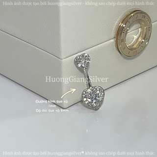 [✨Hàng mới về] Khuyên rốn trái tim Bạc s925 (92,5%Bạc)