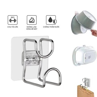 Móc dán tường treo Thớt, Chậu, Thau - Inox thép không gỉ keo dính siêu chắc chịu lực tối đa 6 KG