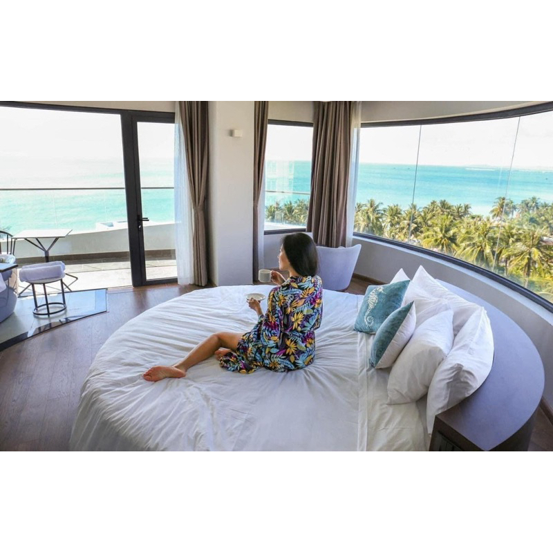 Ga tròn, ga trải giường khách sạn hình tròn vải trắng trơn cao cấp