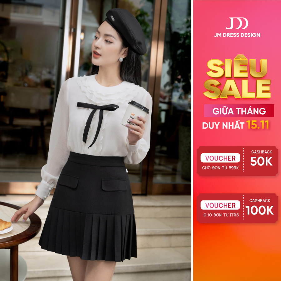 Áo sơ mi thiết kế JM Dress Design bèo cổ tròn 2S26.2309OG