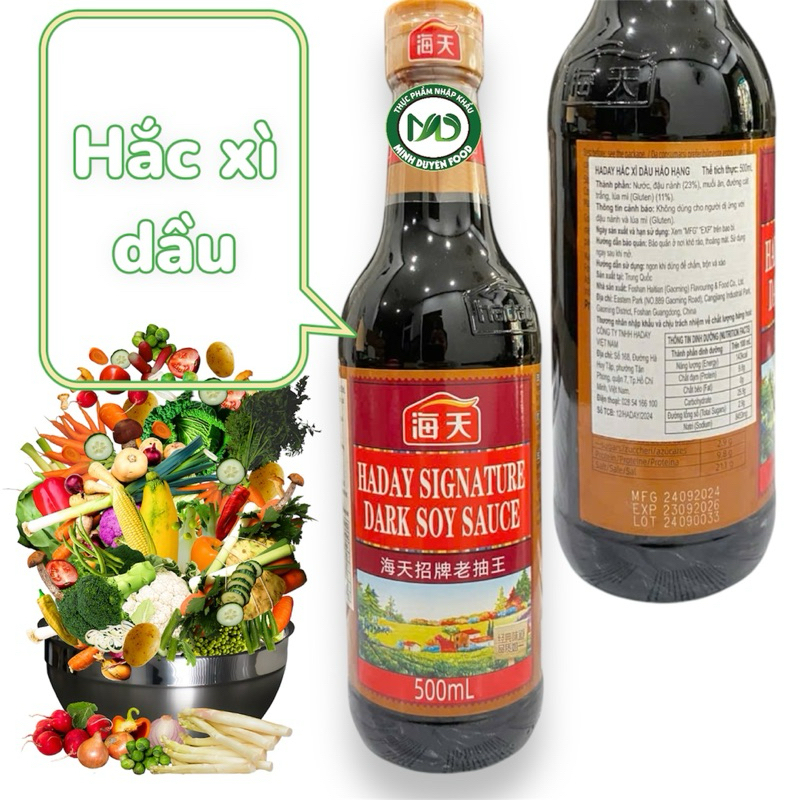 Hắc xì dầu Kicap - Hắc xì dầu Haday  Hải Thiên - dùng làm tạo mầu pha đồ ăn chai 500ml