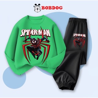  Bộ thu đông bé trai BOBDOG set quần áo thu đông bé trai chất liệu cotton in hình người nhện Spiderman TW MVA02 cho bé 