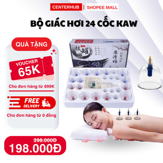  Bộ Giác Hơi KAW 24 Cốc Dụng Cụ Cạo Gió Giác Hơi Cầm Tay Không Dùng Lửa Nhựa Nguyên Sinh An Toàn 