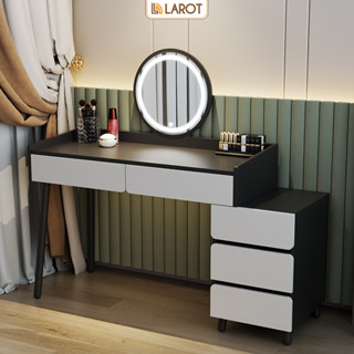 Bàn trang điểm có gương đèn led kèm tủ lưu trữ đồ decor và sắp xếp gọn gàng  - GP367 nhãn hiệu GAPI