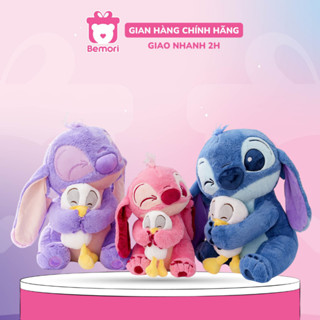 Gấu bông stitch ôm vịt Bemori thú nhồi bông stitch ôm vịt mềm mịn cao cấp