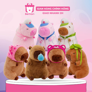Gấu bông capybara Bemori thú bông chuột capybara hồng chảy nước mũi đeo bóng đeo túi rùa