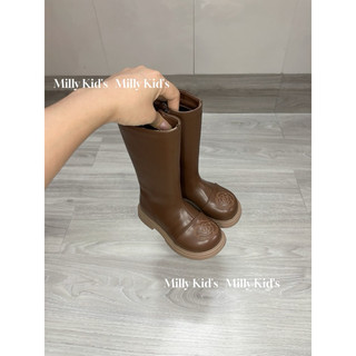 Boot Đùi Cho Bé Gái Hoa Trà 26-36-Boot Cho Bé Gái Khoá Kéo