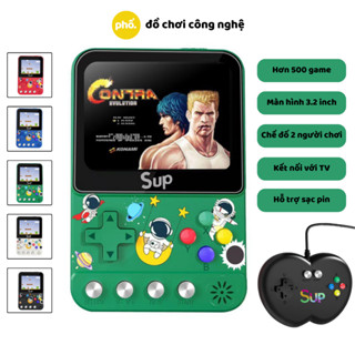 Máy Chơi Game Cầm Tay Sup F5 500 Trò - Kèm Tay Cầm Chơi Game 2 Người - Tặng Kèm Pin Sạc