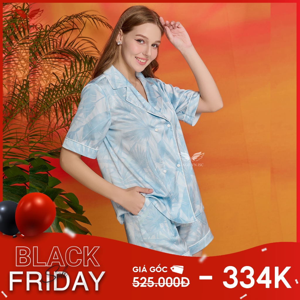 Bộ đồ ngủ nữ Pijama lụa Flamingo VINGO tay ngắn quần đùi mặc mùa hè H1193 - H1207 - H1214 VNGO