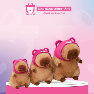 Gấu Bông Chuột Capybara Cosplay Lotso Hot Trend Độc Lạ Capybara Nhồi Bông Đội Mũ Gấu Dâu Đáng Yêu - Bemori.official