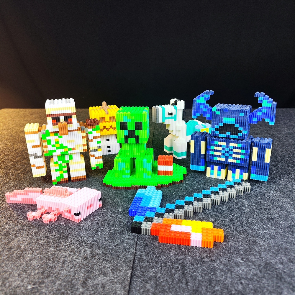 Mô hình lắp ráp Minecraft các nhân vật creeper, warden, enderman