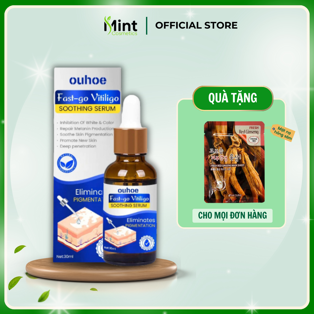 Tinh chất bôi lang ben, bạch biến OUHOE - Serum OUHOE hỗ trợ làm đều màu da, loại bỏ hắc lào, đốm trắng,...