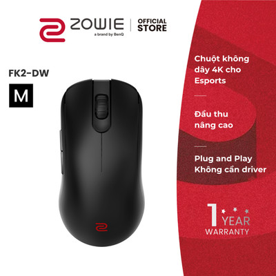 BenQ ZOWIE FK2-DW_Chuột gaming không dây eSports _Đầu thu nâng cao, polling rate 4000Hz, cảm biến PAW3950