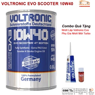 Dầu Nhớt Xe Tay Ga Voltronic Evo Scooter 10w40 - Tặng Kèm 1 Láp Voltronic Evo Và 1 Phụ Gia Nhớt Mới Turbo