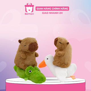 Gấu Bông Capybara Cưỡi Cá Sấu, Cưỡi Vịt (Rút Được) Ngộ Nghĩnh, Gấu Bông Chuột Lang Nước Cưỡi Thú Cao Cấp Bemori.official