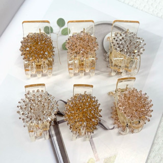 Kẹp Tóc Càng Cua 3 Răng Và 5 Răng Trong Đính Hoa Đính Pha Lê Sáng Kết Cườm Sang Trọng Cho Nữ