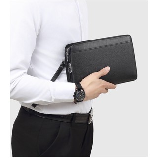 Clutch cầm tay da bò Taiga khóa số C8082 LIINZ LEATHER Da bò thật nguyên tấm