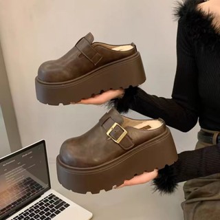 [HÀNG SẴN LÓT LÔNG] GIÀY NỮ, DÉP NỮ sục Da Cao Cấp CHỐNG THẤM NƯỚC đế cao 7cm hàng siêu cấp LÓT LÔNG xịn MINT